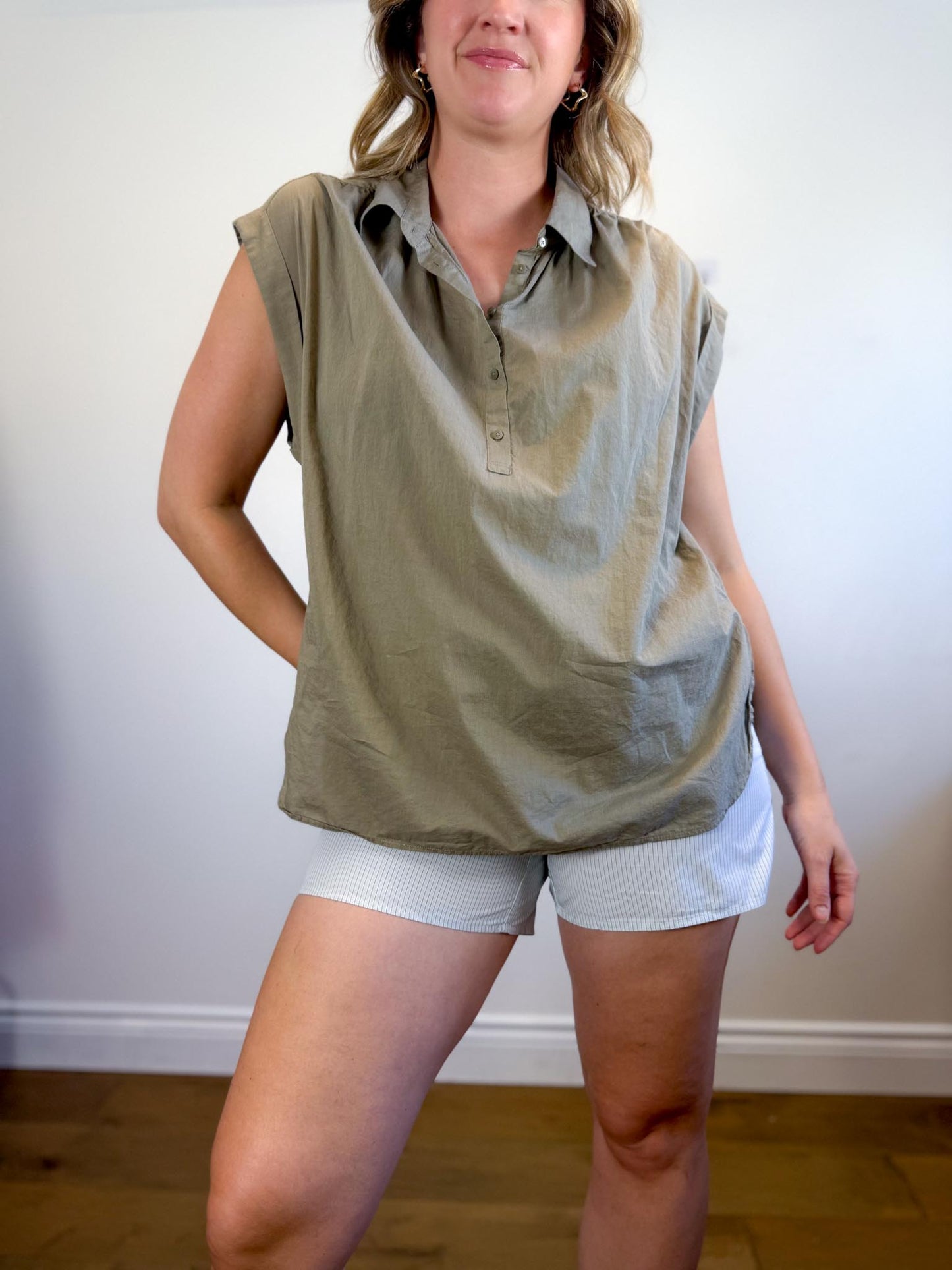 Babaton Tunic Top in Sandy Beige (Size L)