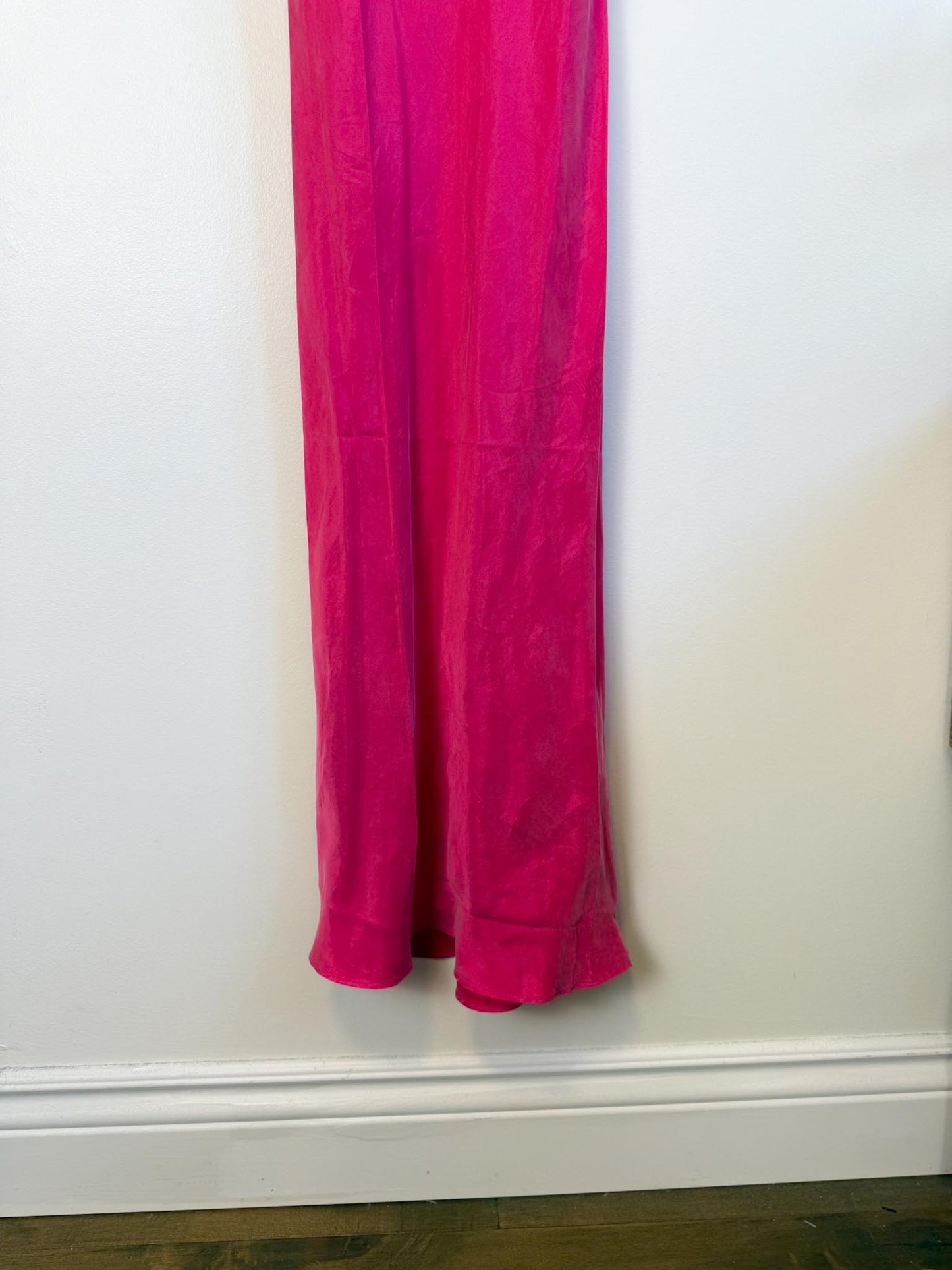 Third Form Silk Slip Dress in Hot Pink (Size S)
