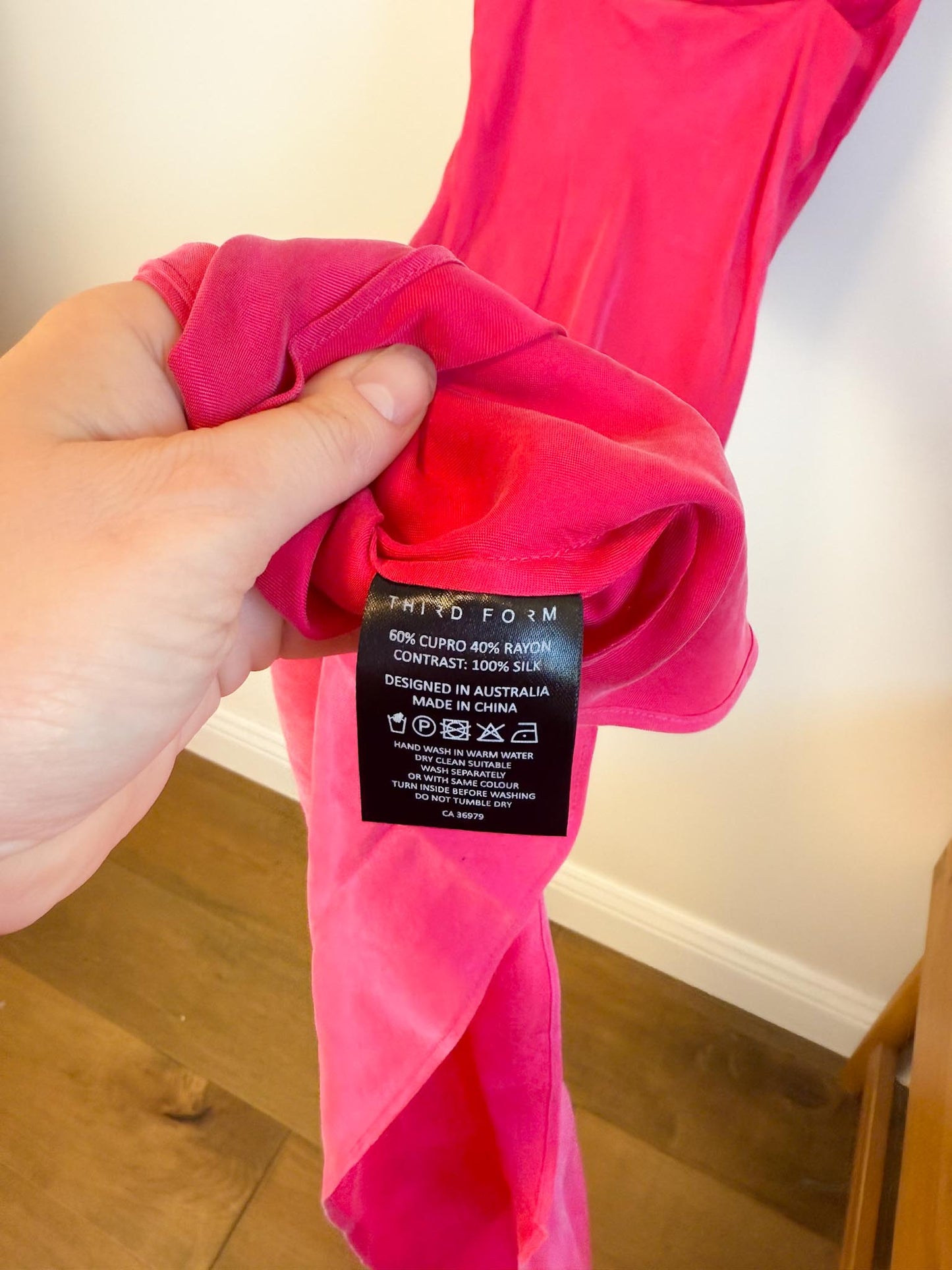 Third Form Silk Slip Dress in Hot Pink (Size S)