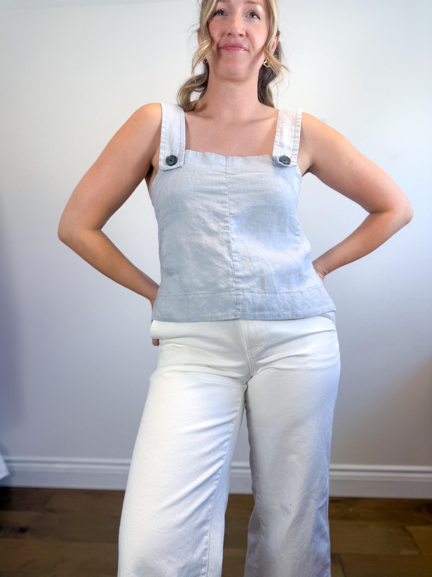 Everlane "The Apron Linen Tank in Grey" (Size 8)