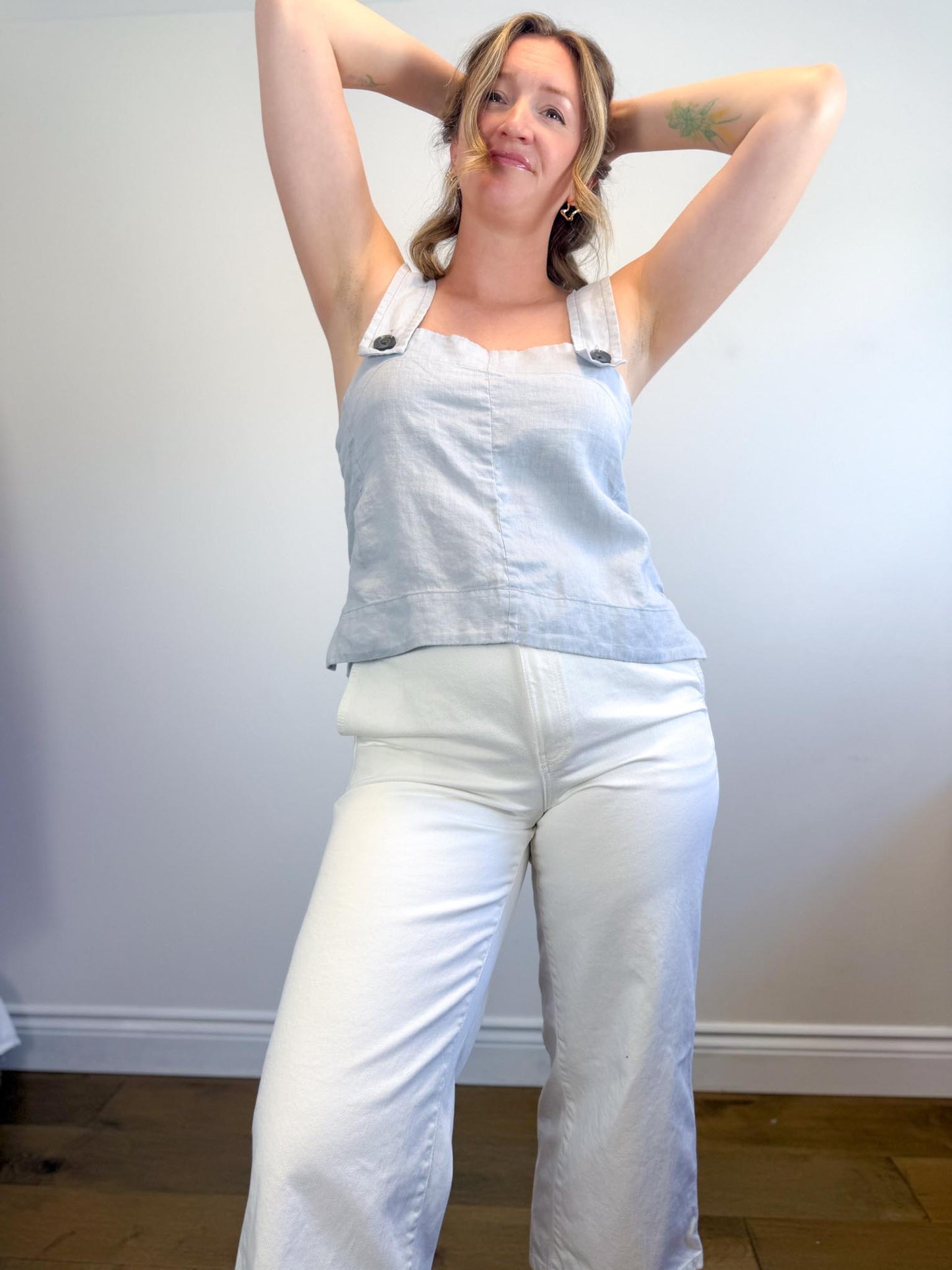 Everlane "The Apron Linen Tank in Grey" (Size 8)