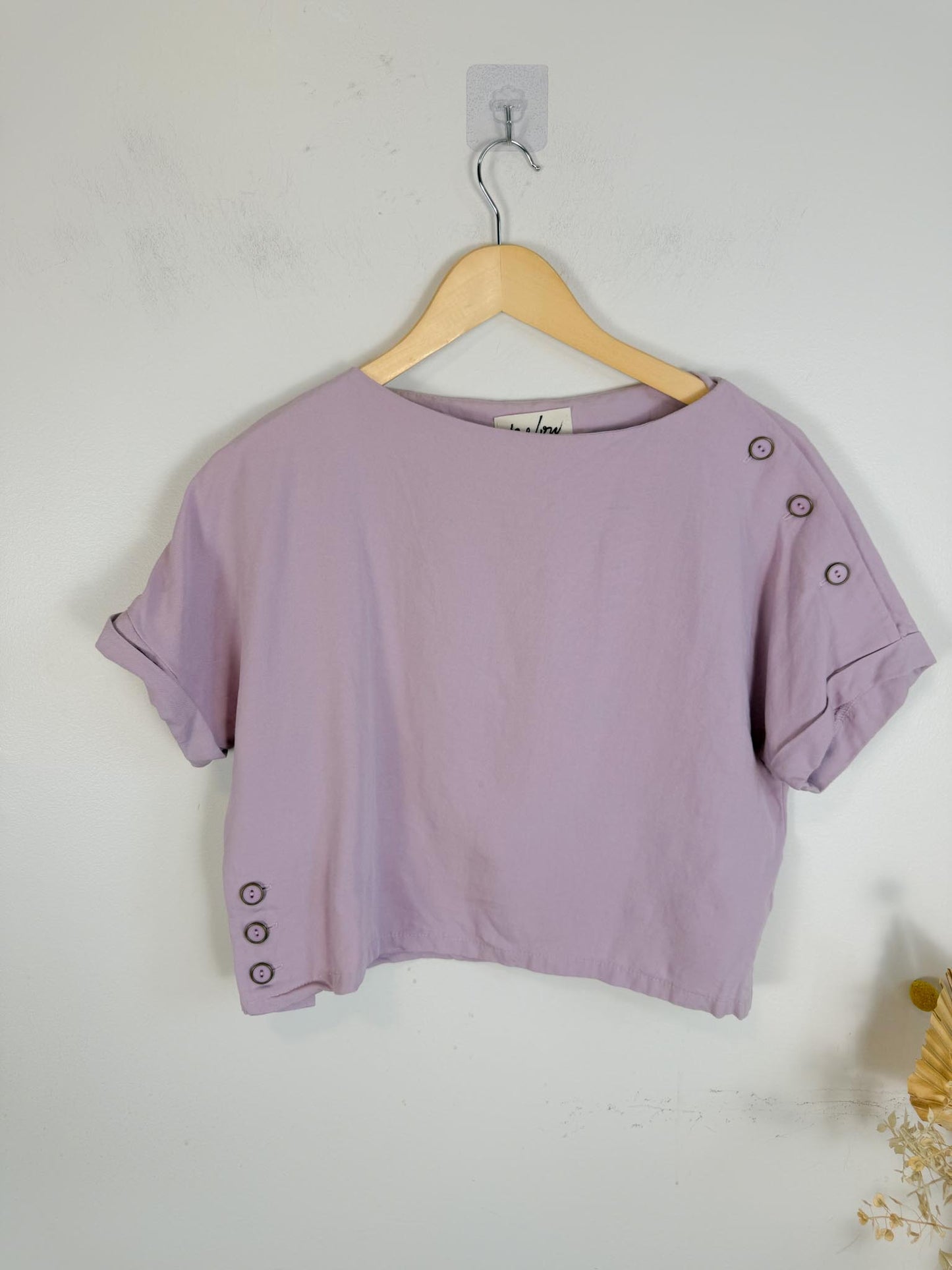 Melow Sustainable Cropped Shirt in Purple (Size XS/S)