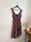 Vintage 90s Des Filles a la Vanille Paris Polka Dot Dress in Maroon/White (Size S)