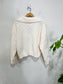 Abercrombie & Fitch "Checkerboard Stitch Notch-neck Sweater" in White (Size L)