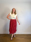 Jason Wu "Cola Bottle-Print Pleated Skirt in Red" (Size M/L)
