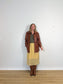 FLAX Linen Midi Skirt in Butter Yellow (Size L)