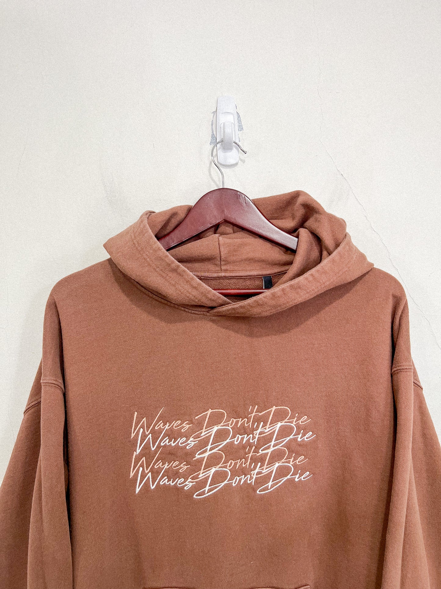 AWAV "Waves Don't Die" Brown Hoodie (Size L)