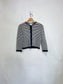 Vintage Oscar de la Renta Embroidered Cropped Cardigan in Navy (Size S)