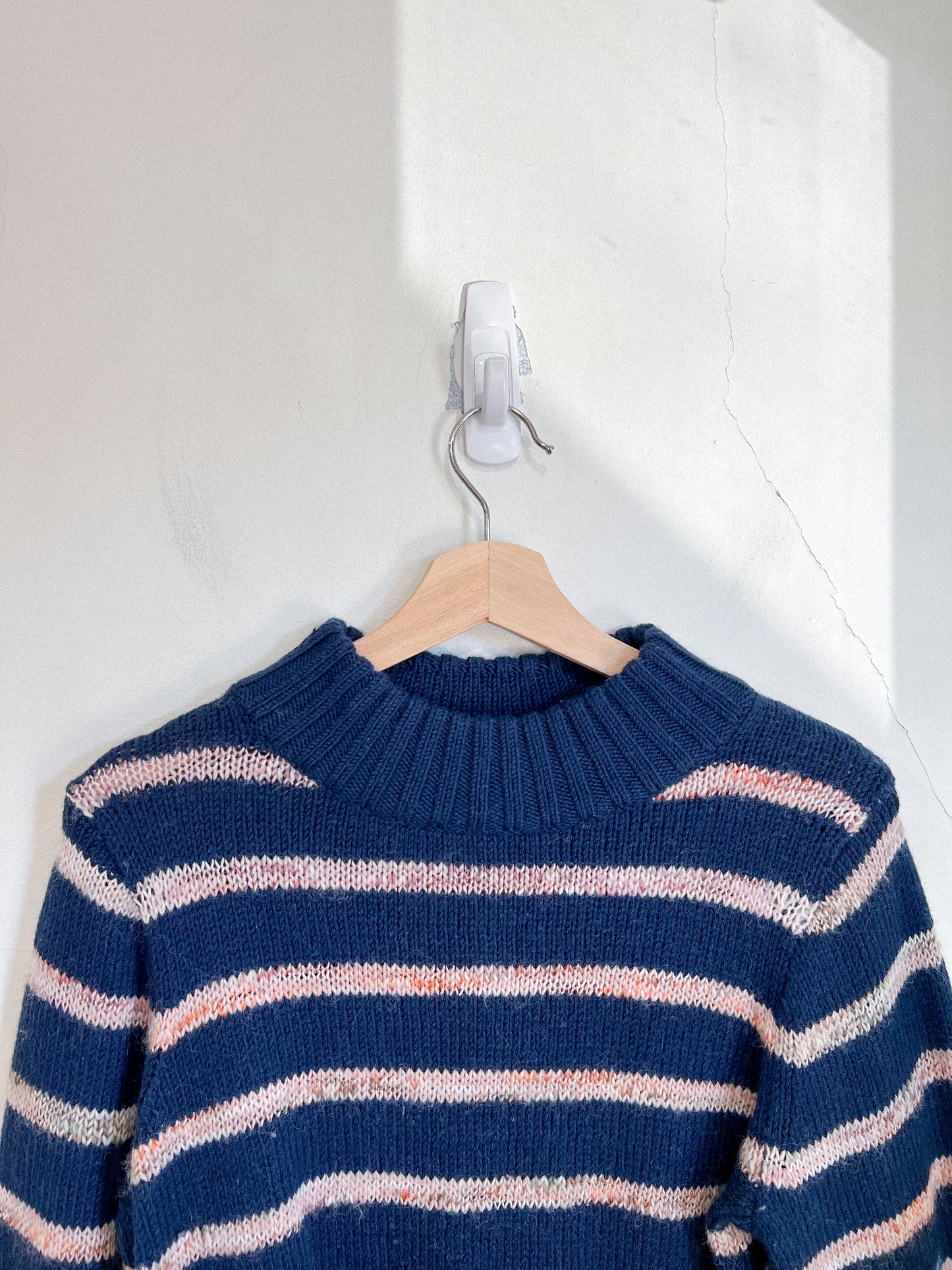 Madewell  Striped Metcalf Chunky Knit Sweater in Navy" (Size M/L)