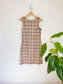 Vintage Check Print Shift Dress (Size M)