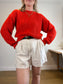 Vintage Red Knit Sweater (Size L)