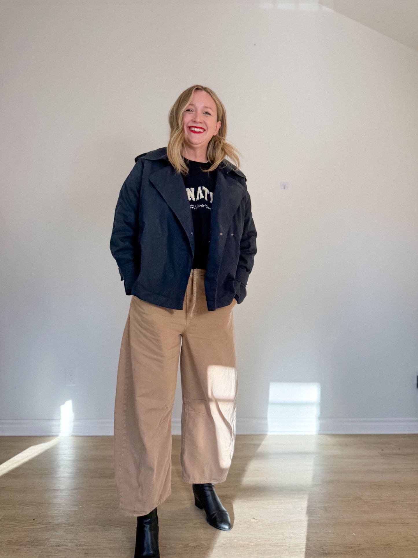 Massimo Duttio Short Trench Coat in Navy (Size M/L)