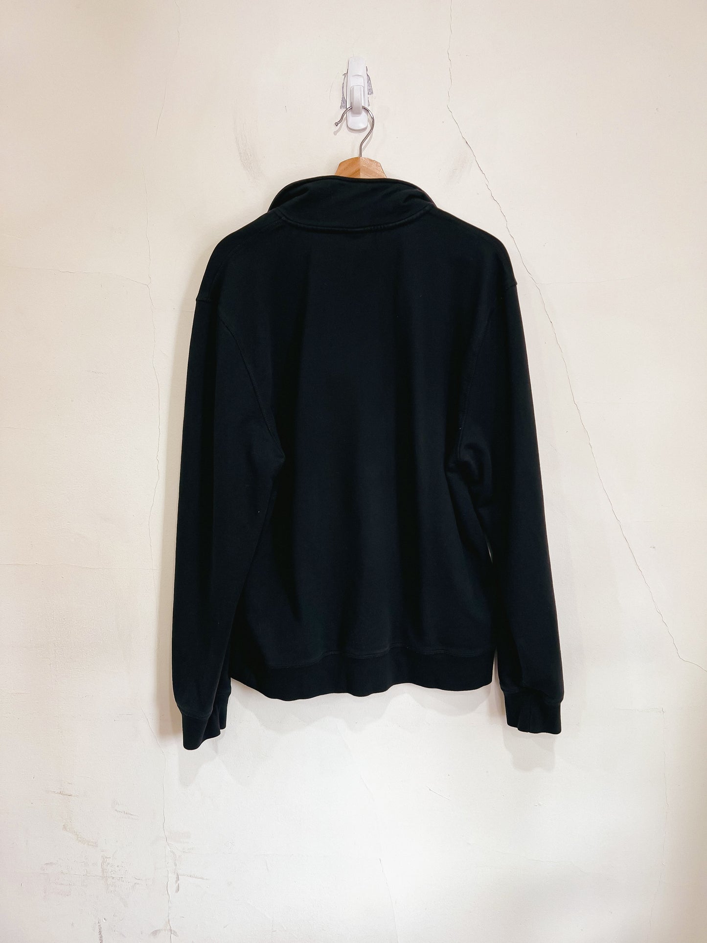 KOTN Slow Fashion "Quarter Zip French Terry Sweatshirt in Black" (Size L)