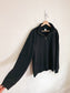 KOTN Slow Fashion "Quarter Zip French Terry Sweatshirt in Black" (Size L)