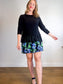 Autumn Cashmere Sweater in Black with Lace Trim (Size L)