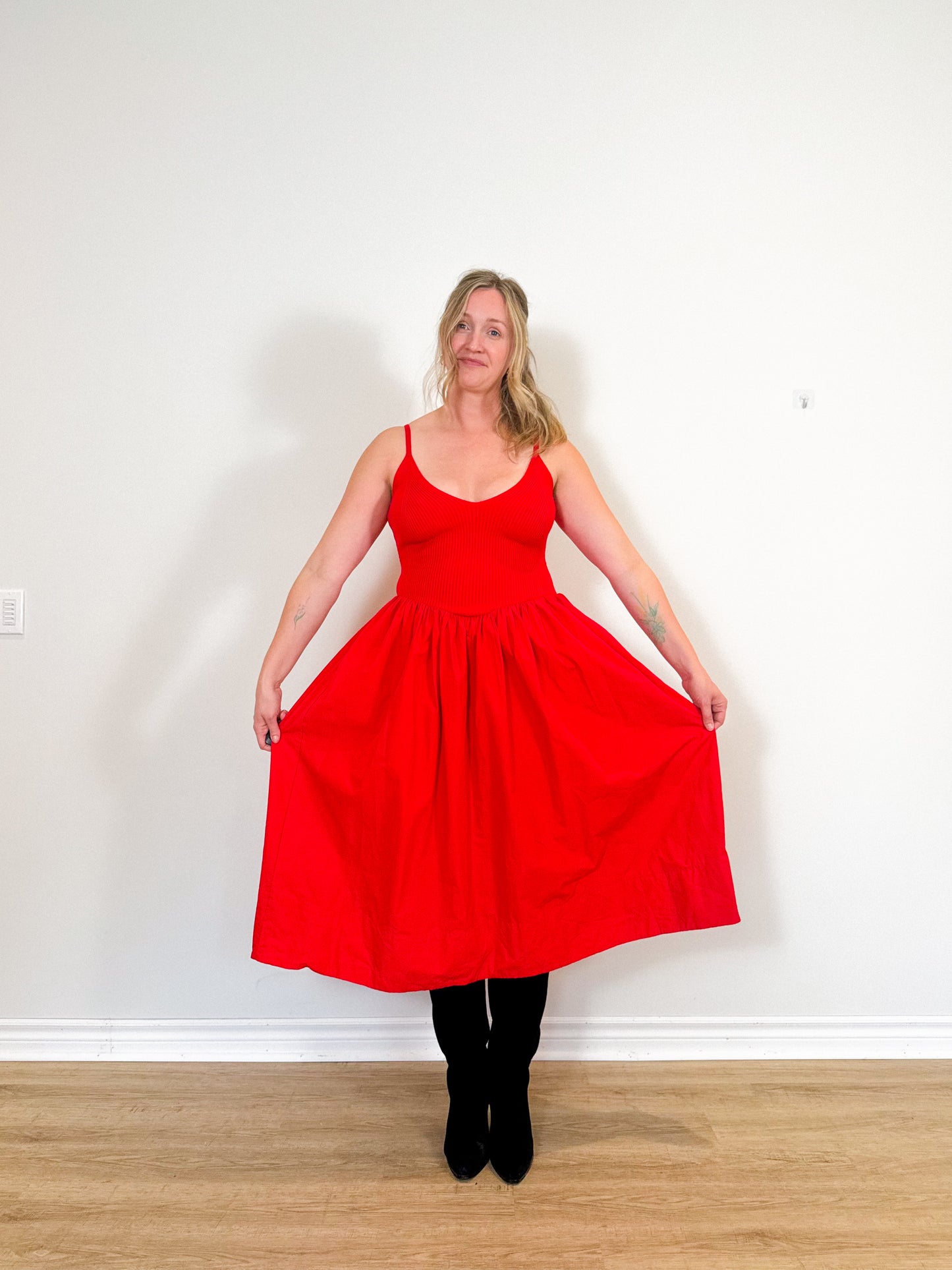 Torn by Ronny Kobo "Monica Dress in Red" (Size S/M)