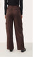 Part Two "Crine Satin Cargo Trouser in Brown" (Size S)