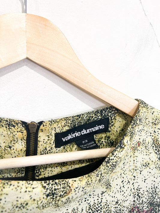 Valerie Dumaine Long Sleeve Silk Blend Mini Dress (Size S)