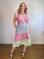 Tanya Taylor "Jazzie Multi-Colour Pastel Wrap Dress" (Size L/XL)