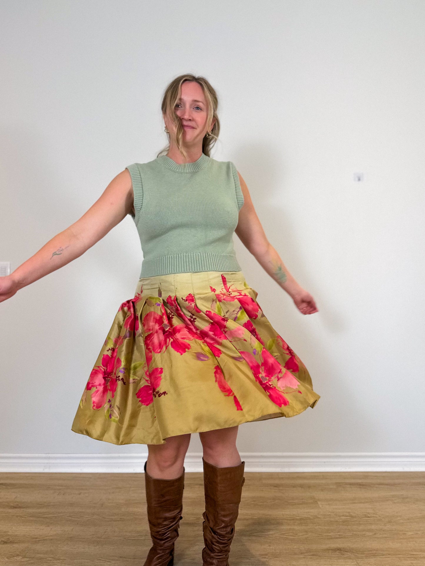 Vintage Jones New York Floral Silk Skirt - SOLD AS IS(Size L)
