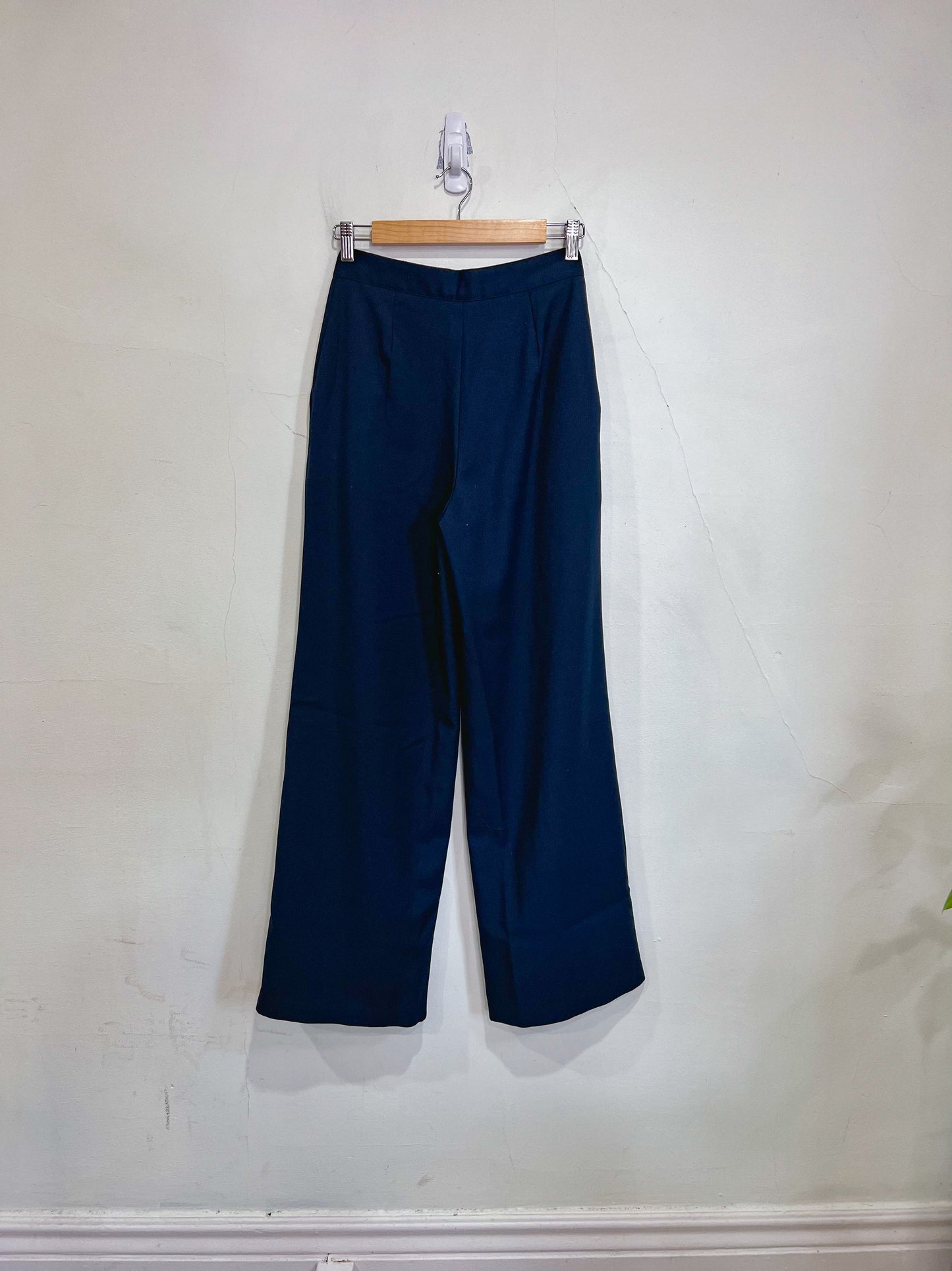 Oak + Fort Wide Leg Trousers in Navy (Size S)