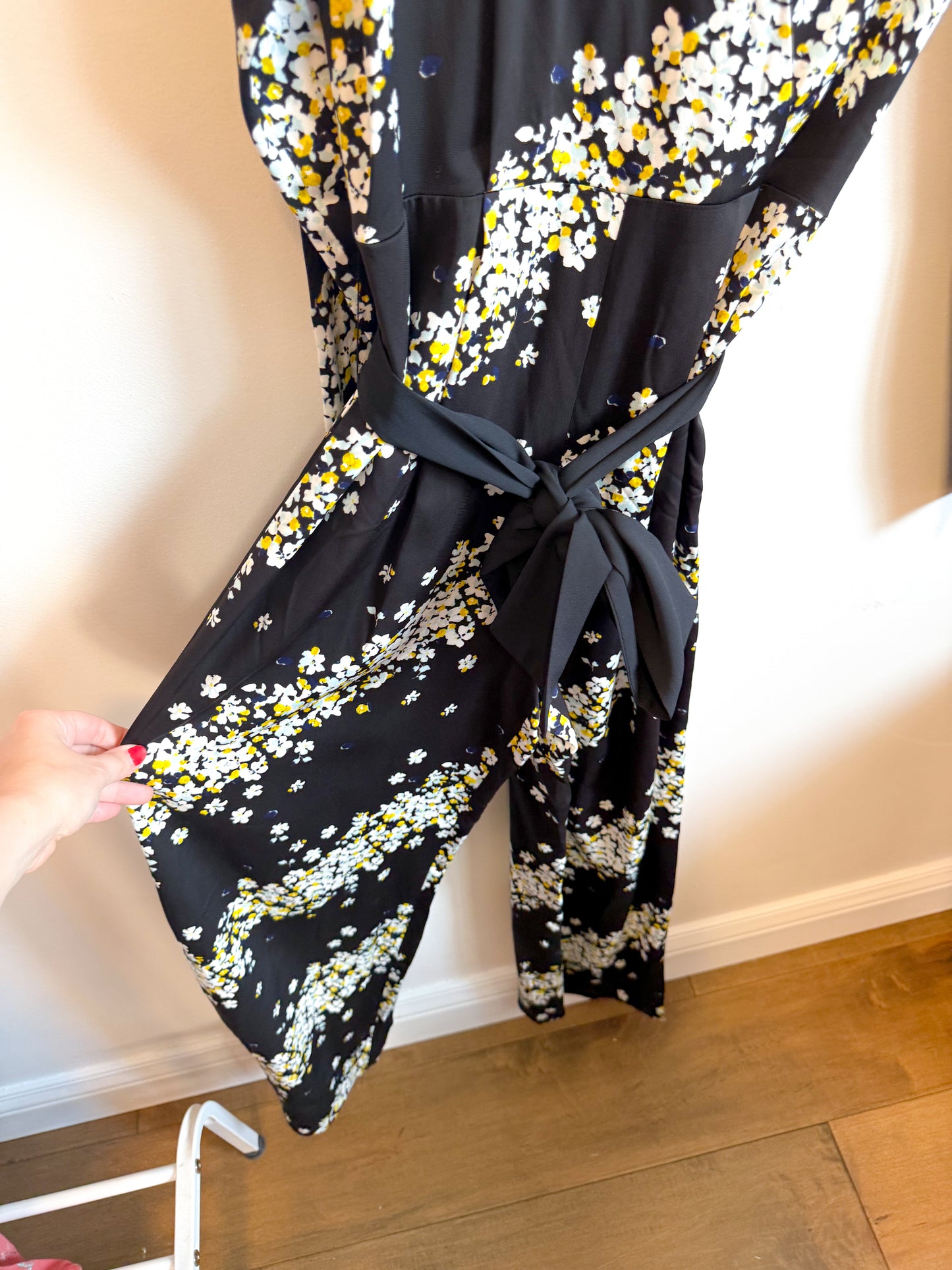 Diane Von Furstenberg Designer Long Sleeve Floral Jumpsuit (Size S)