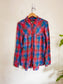 Hurley Plaid Button Down in Blue/Red (Size L)