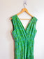 Charlie Paige Print Midi Dress in Green (Size M)