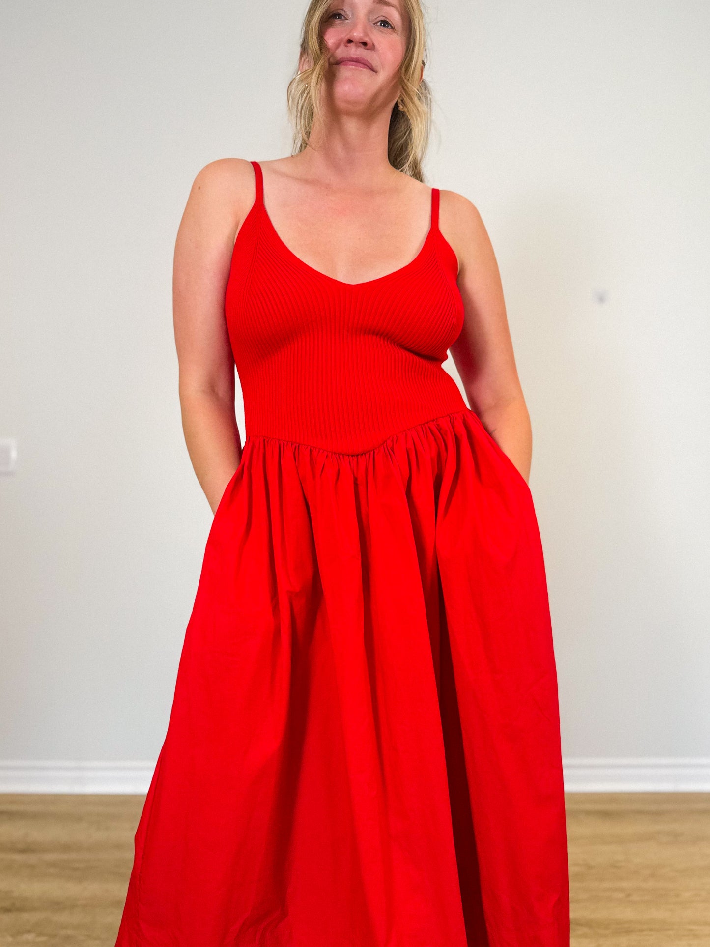Torn by Ronny Kobo "Monica Dress in Red" (Size S/M)