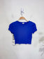 Sunday Best "Bliss Cropped T-Shirt" in Blue NWT (Size S)