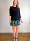 Autumn Cashmere Sweater in Black with Lace Trim (Size L)