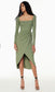 Wilfred "Saturn Longsleeve Midi Dress in Sage Green" (Size L)