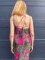 FARM RIO "Leaves Midi Dress in Hot Pink/Green" (Size S)