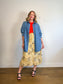 Vintage Liz Linen Floral Midi Skirt (Size L)