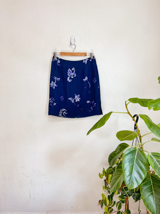 Vintage Floral Mini Skirt (Size M)