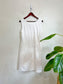 Vintage White Linen Dress with Floral Embroidery (Size M/L)