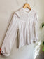 Thought Eyelet Ruffle Long Sleeve Top in White (Size 10)