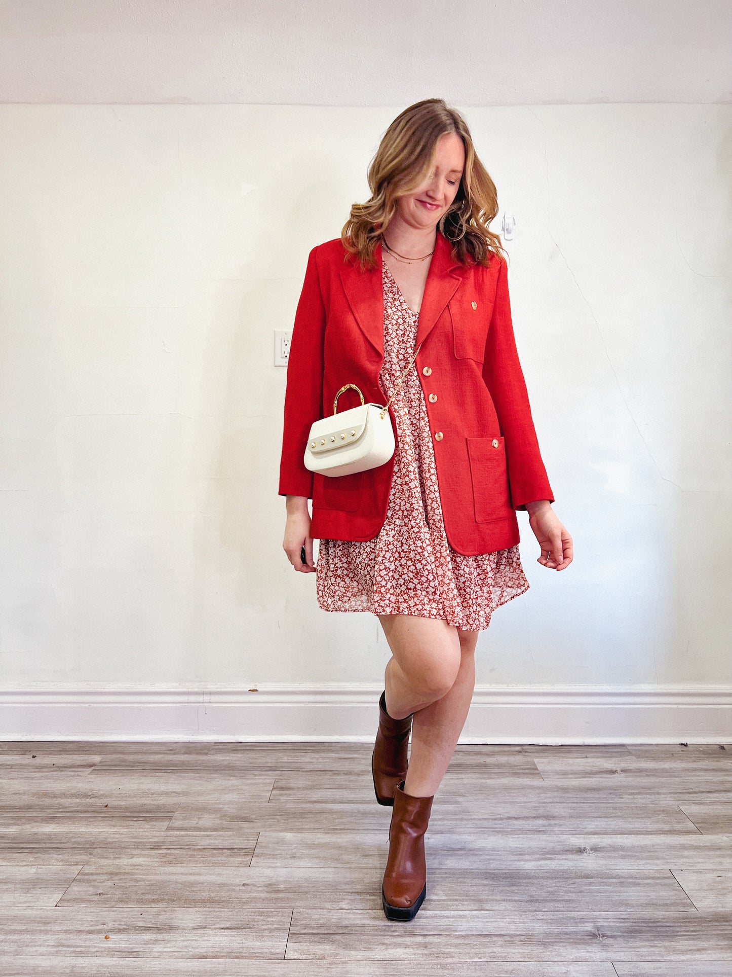 Vintage Red Blazer (Size L)