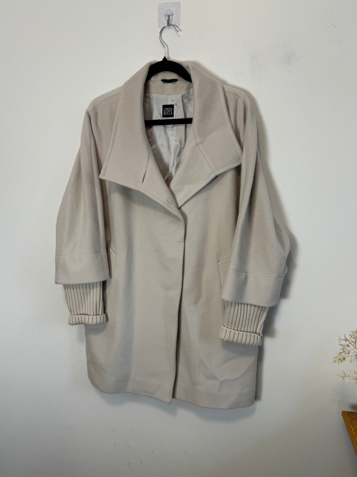 CINZIA ROCCA Designer Wool Peacoat in Grey (Size M/L)