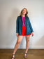 Ever New Satin Blazer in Teal (Size M/L)