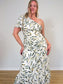 Lulus "Truly Tropic Cream Leaf Print One-Shoulder Midi Dress" NWT (Size L)