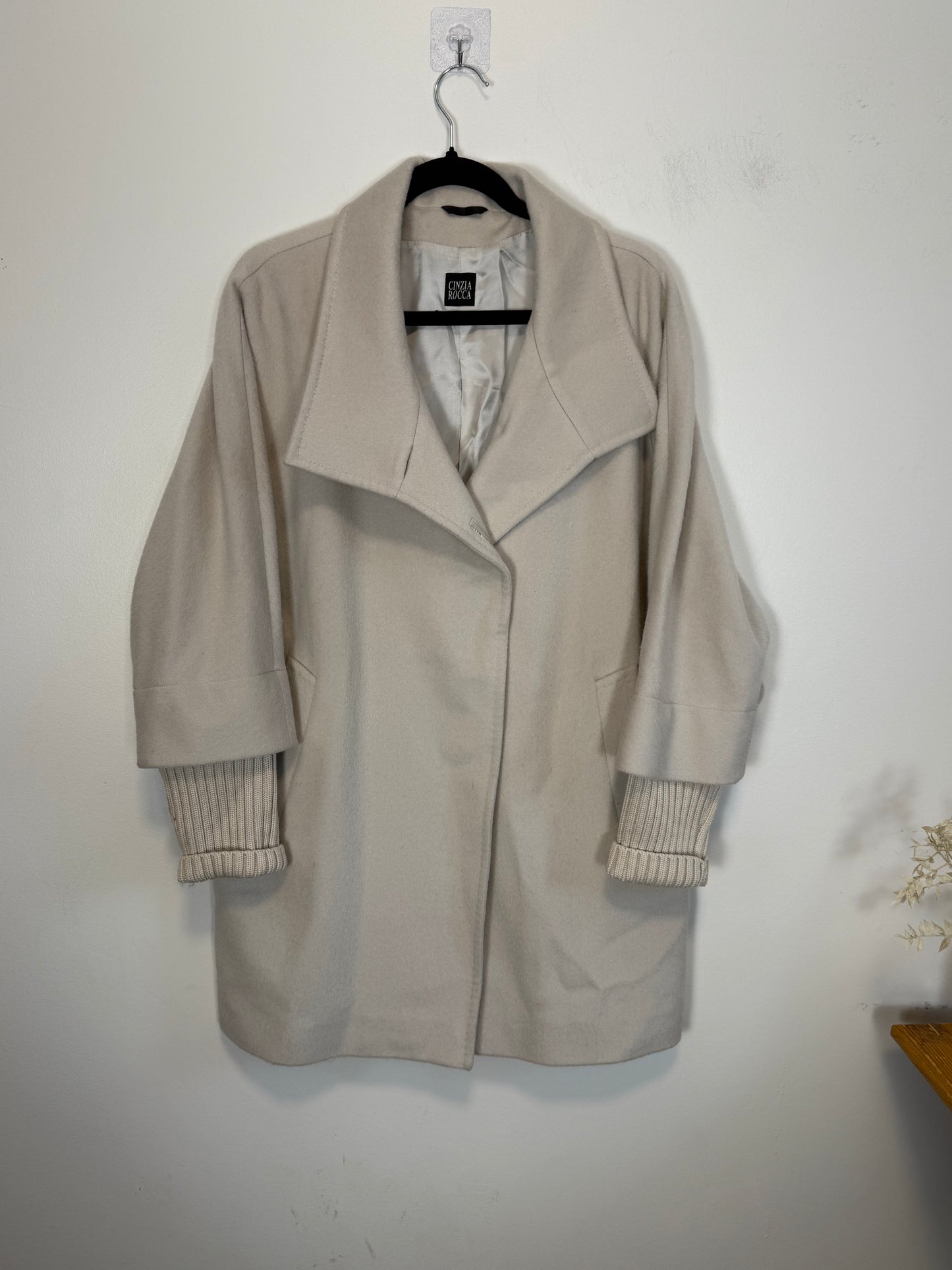 CINZIA ROCCA Designer Wool Peacoat in Grey (Size M/L)