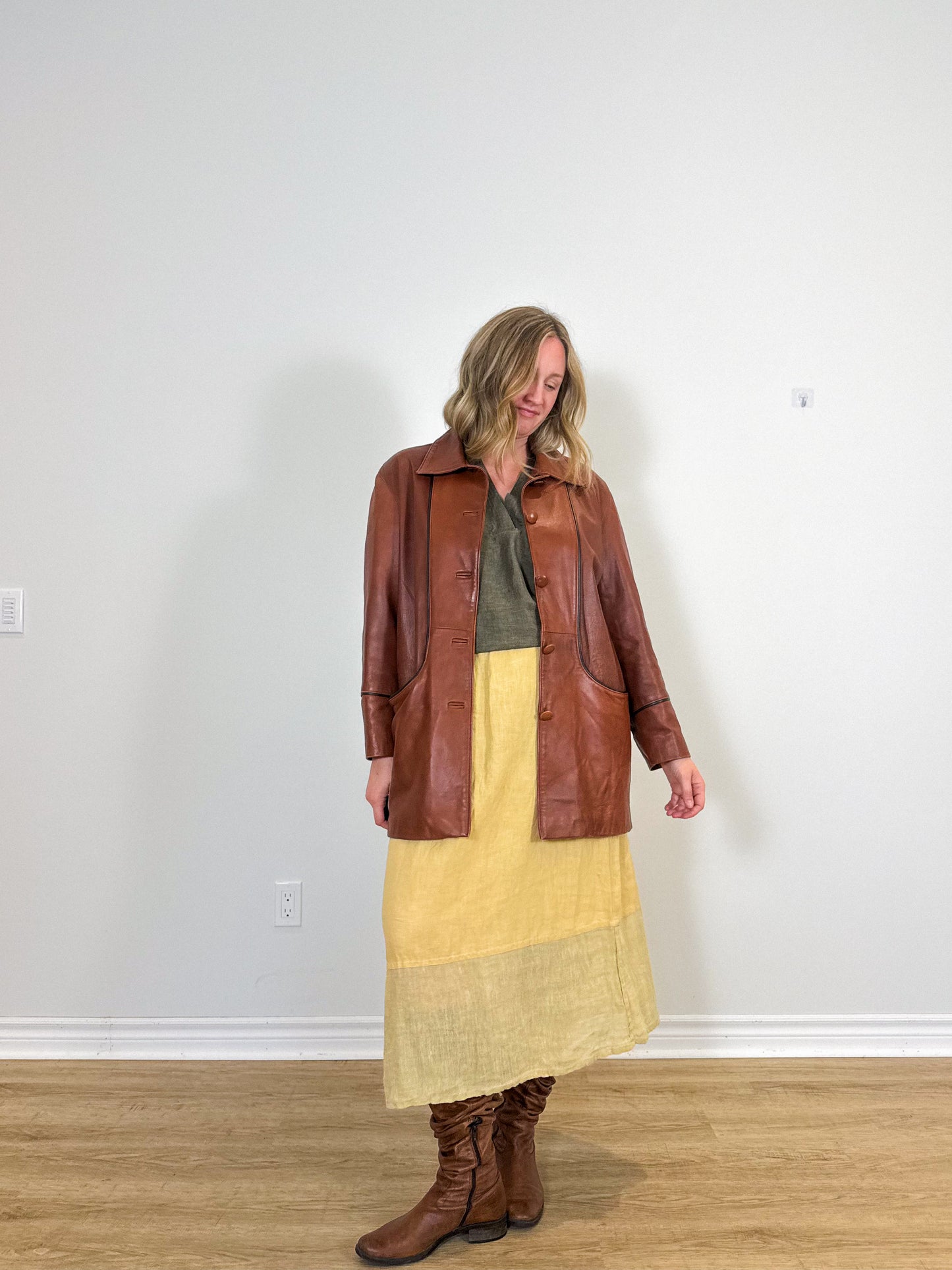 Vintage Bertanni Leather Jacket in Brown (Size L)