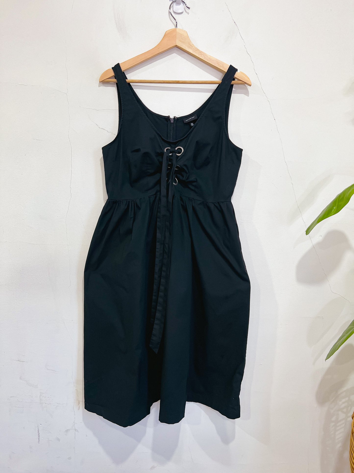 Who What Wear Front Lace Up Dress in Black (Size L)