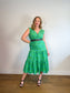 Charlie Paige Print Midi Dress in Green (Size M)