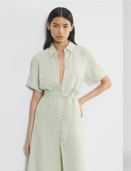 Wilfred "Eleta Linen Maxi Dress in Green Gingham" (Size M)
