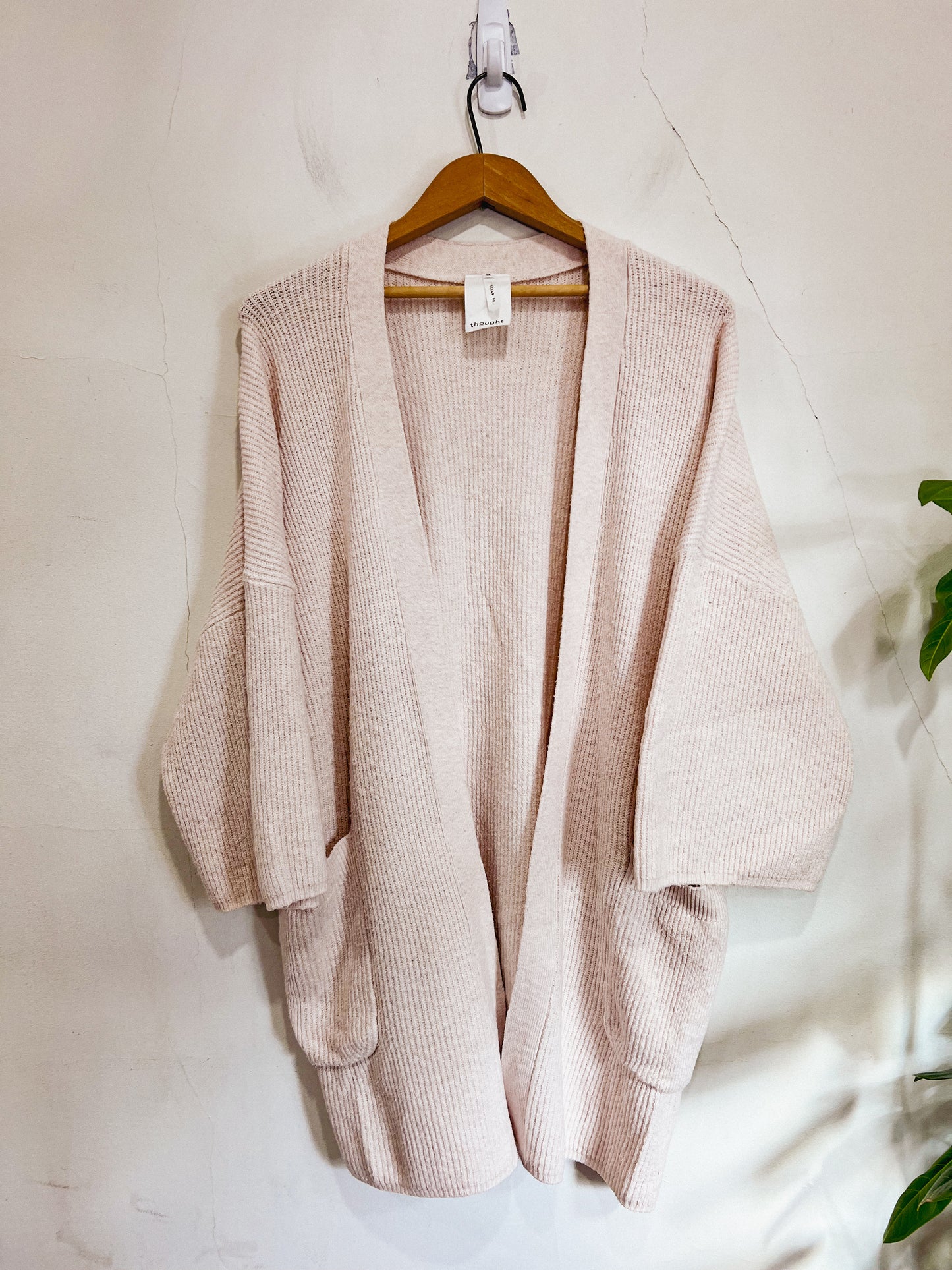 Thought Open Front Long 3/4 Sleeve Cardigan (Size 10)