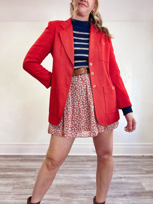 Vintage Red Blazer (Size L)