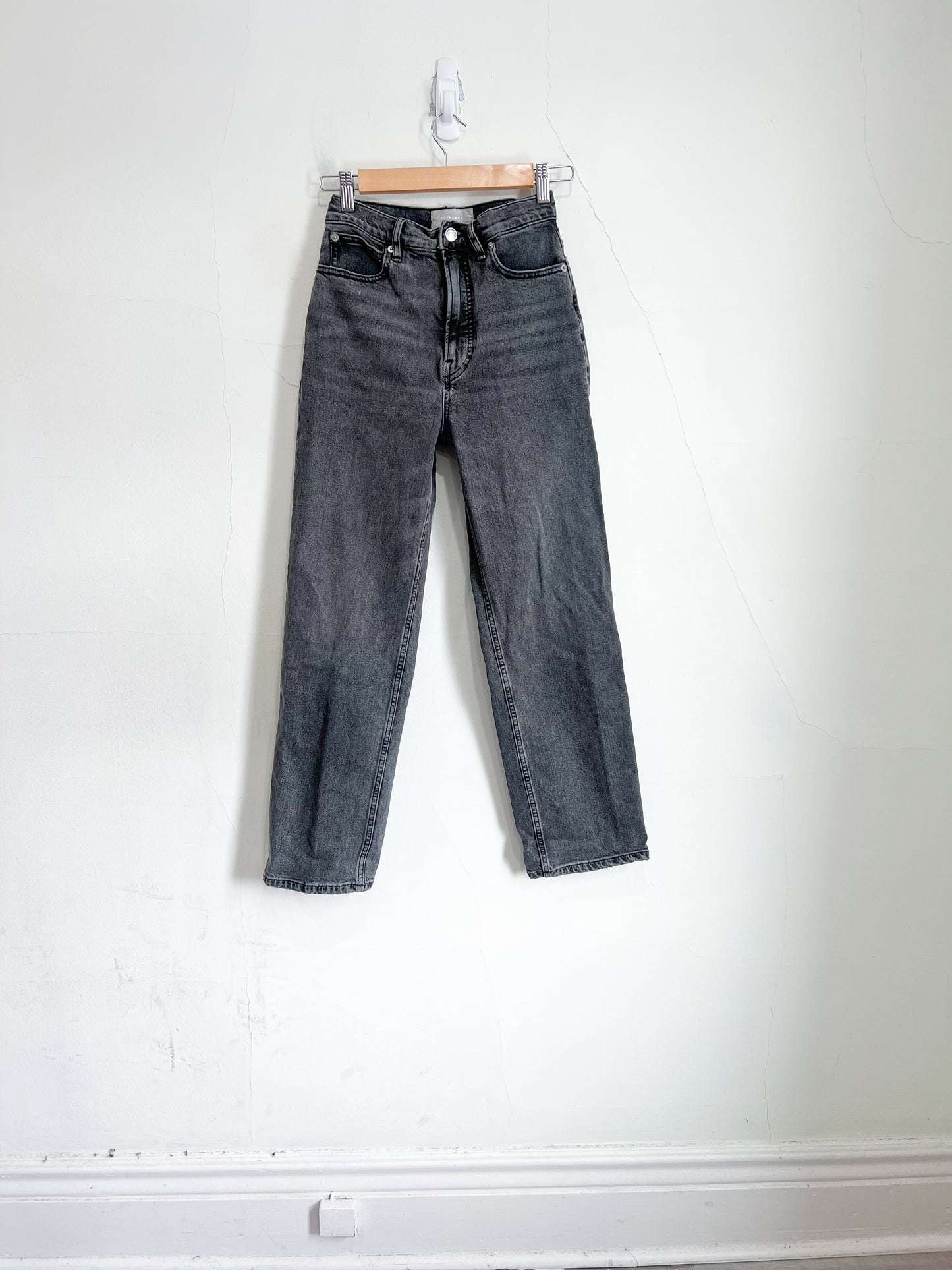 Everlane "The Way High Jean in Black Denim" (Size 25)