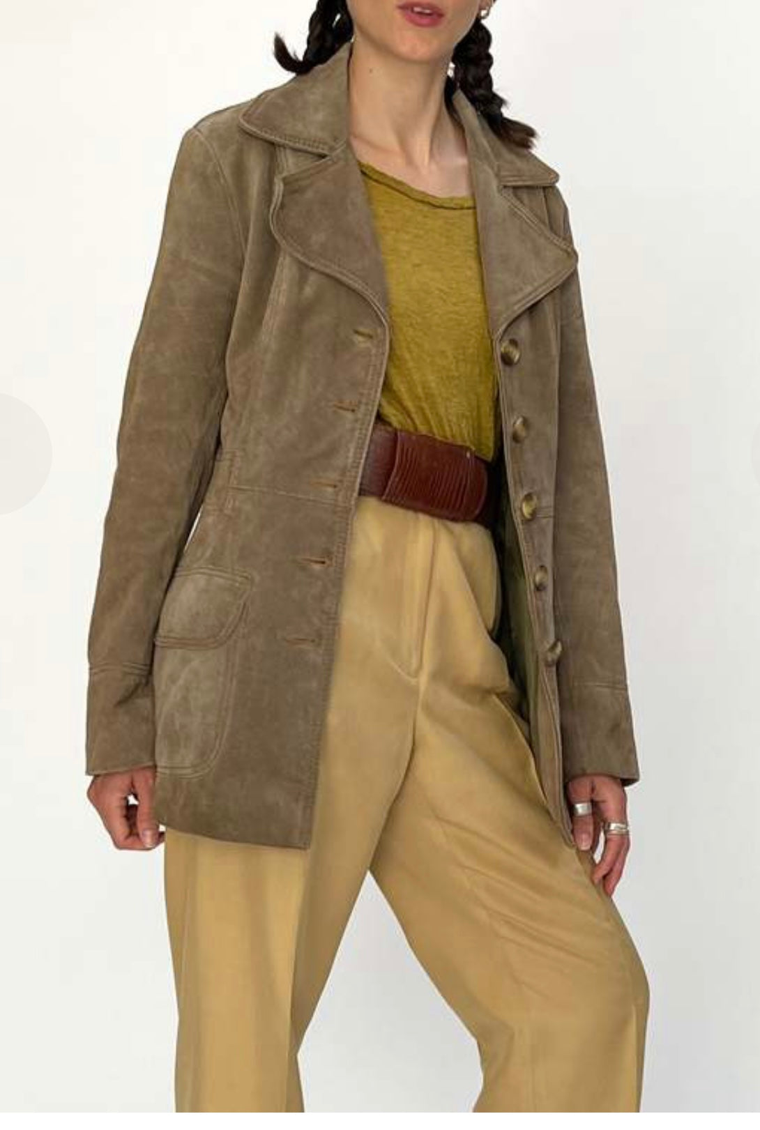 Vintage DKNY Suede Leather Jacket in Hazelnut (Size S)